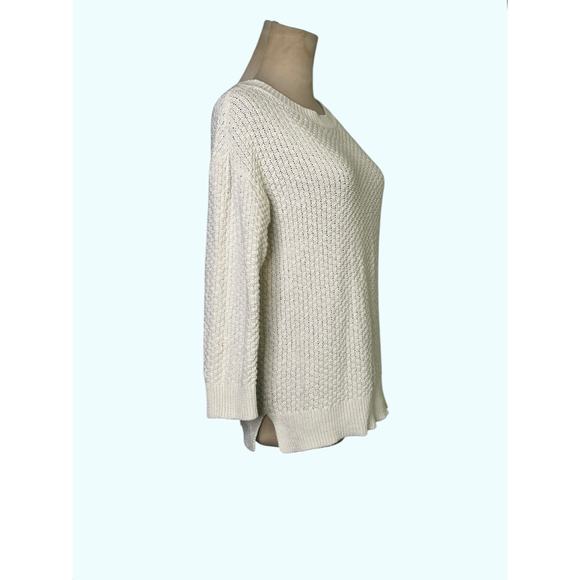 Jusglitty white 3/4 sleeves back laced up sweater size 2 - Picture 7 of 11